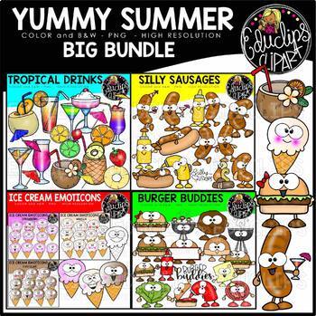 Preview of Yummy Summer Clip Art Big Bundle {Educlips Clipart}