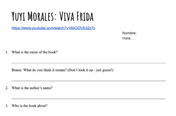 Preview of Yuyi Morales "Viva Frida" | Guided notes