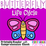 Butterfly Life Cycle Printable Reader with Comprehension