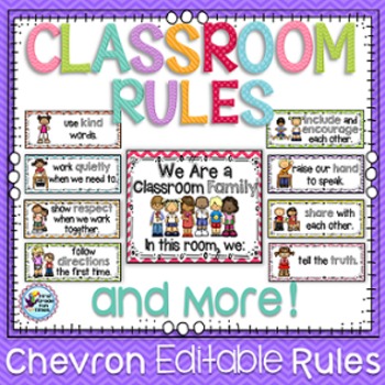 Preview of Back to School Classroom Decor Classroom Rules with Writing Activities