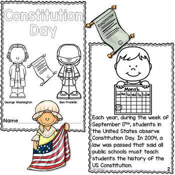 Constitution Day Printable Reader With Comprehension By First Grade Fun Times