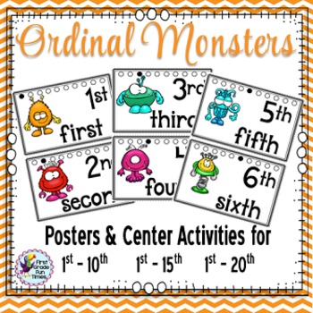 Preview of Halloween Math Ordinal Numbers Monster Themed