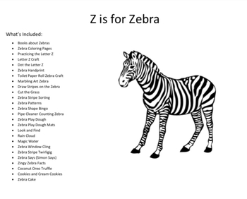 z is for zebra activity booklet by cally archibald tpt