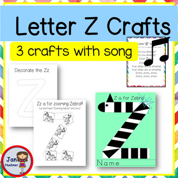 Letter Zz Crafts With Song By Jan Huebner Play2Grow | Tpt