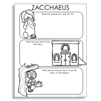 Zacchaeus Activities Worksheets Teachers Pay Teachers