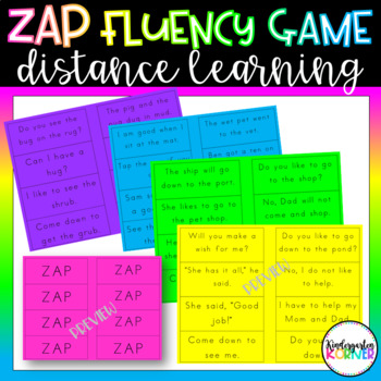 Preview of ZAP - A Sentence Reading Fluency game | Kindergarten, 1st | Centers | Homeschool