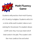 ZAP Math Fluency Game (x7,x8,x9)