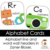 Alphabet Cards—Line and Word Wall Headers (ZB Manuscript)