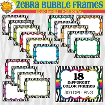 ZEBRA BUBBLE FRAMES *horizontal set* by Oodles for Little Noodles