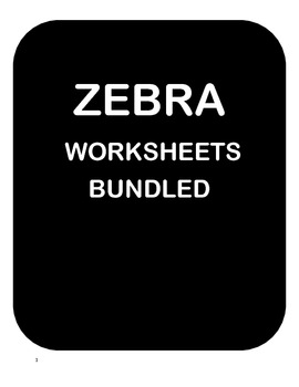 Preview of ZEBRA by Chaim Potok - Reading Comprehension Quiz, Worksheets and more ( BUNDLE)