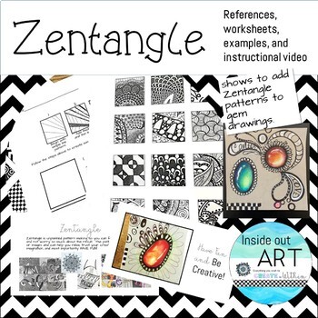 ZENDOODLE ART LESSON-How to add zendoodle to gems drawings | TpT