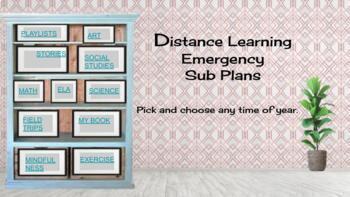 Preview of ZERO Prep- DISTANCE/ HYBRID LEARNING EMERGENCY SUB PLANS- Simple- ALL SUBJECTS