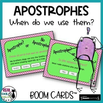 Preview of FREE Apostrophe Use Boom Cards | Possessive Nouns and Contractions