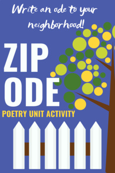 Preview of ZIP ODE - a fun activity for ANY Poetry Unit! [DISTANCE LEARNING OPPORTUNITY]