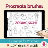 ZODIAC sign PROCREATE stamp brushes | digital download | c