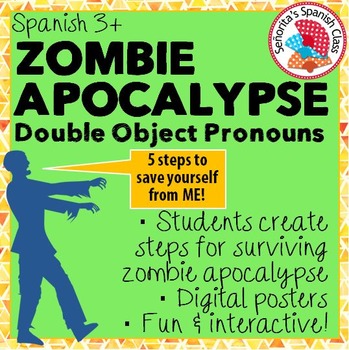 Preview of Spanish - ZOMBIE APOCALYPSE! Direct & Indirect Object Pronouns