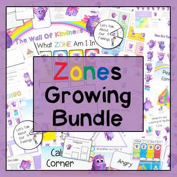 Preview of ZONES Regulation of Emotions and Calming Strategies Growing Bundle