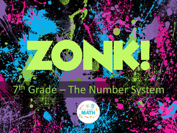 Preview of ZONK! Integer Operations Review Game 7th Grade Common Core 7.NS.1 - 7.NS.3