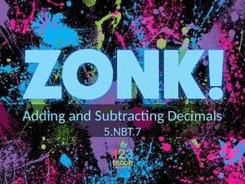 Preview of ZONK! Add and Subtract Decimals Test Prep 5.NBT.7 Review Game
