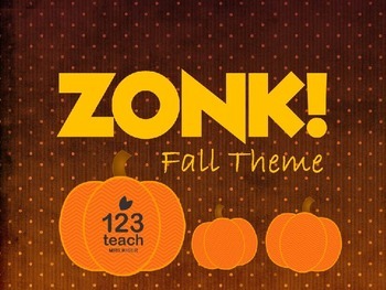 Preview of ZONK! Fall / Halloween Themed Powerpoint Review Game Board