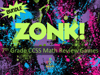 Preview of ZONK Review Game BUNDLE for 7th Grade Math!