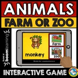 ZOO AND FARM ANIMALS ACTIVITY SORTING GAME BOOM CARDS DIST