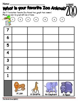 zoo animals math graphing unit center activities set by the kinder zone