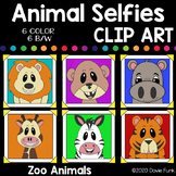 ZOO ANIMALS Selfies Clipart Set 1