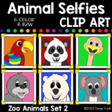 ZOO ANIMALS Selfies Clipart Set 2