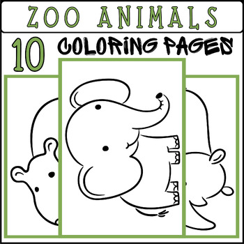 ZOO ANIMALS coloring pages, MORNING WORK by Mind Games Studio | TPT