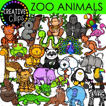 Preview of Zoo Animal Clipart {Creative Clips Clipart}