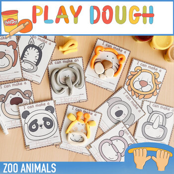 Preview of ZOO Animals Play Doh Mats - DIY Playdough Mats - Fine Motor Play Dough Cards