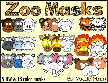 Preview of ZOO Animal Masks, ZOO ART ACTIVITIES-ZOO MASKS for props and art