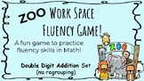 ZOO Work Space Math Fluency Game (Double Digit Addition no