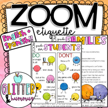Preview of ZOOM ETIQUETTE | Distance Learning Family and Student Guide |  Virtual Classroom