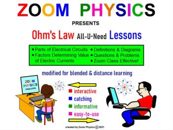 Preview of ZOOM PHYSICS: OHM’S LAW, ELECTRICAL CIRCUITS All-U-Need Lessons Q&A Test Prep!