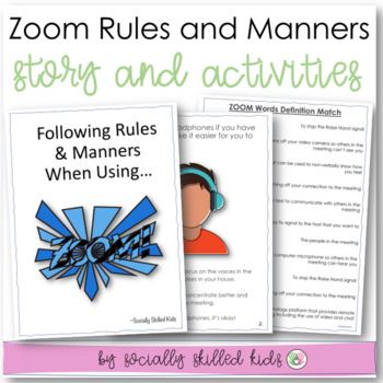 Preview of ZOOM Rules And Manners | Social Skills Story And Activities | Distance Learning