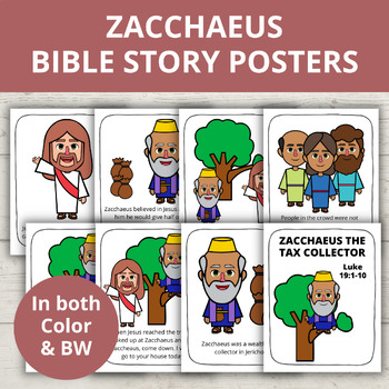 Zaachaeus the Tax Collector, Bible Posters, Coloring Pages, Bulletin ...