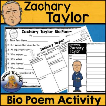 Preview of Zachary Taylor Biography Poem Activity and Writing Paper