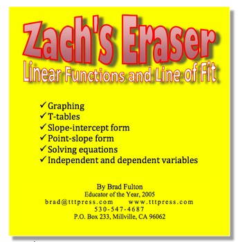 Preview of Zach's Eraser: Linear Functions and Line of Fit