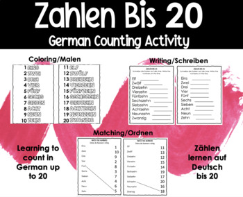 Preview of Zahlen bis 20 in Deutsch | Counting to 20 in German