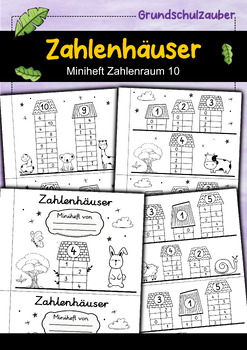 Preview of Zahlenhäuser Miniheft Zahlenraum 10 Zahlzerlegung (German)
