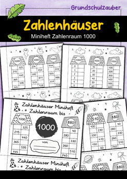Preview of Zahlenhäuser Miniheft Zahlenraum 1000 (German)
