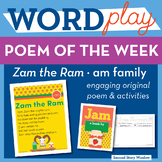 Zam the Ram - am Word Family Poem of the Week - Short Vowe