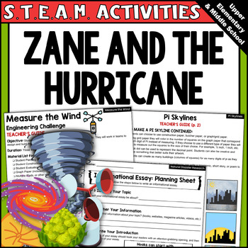 Preview of Zane and the Hurricane Novel Study STEAM Based Activities