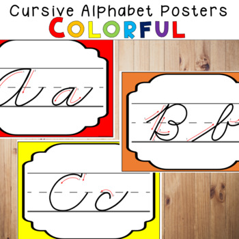 Preview of Cursive Alphabet Posters Zaner-Bloser COLORFUL