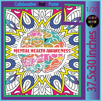Preview of Zantangle Collaborative Coloring Posters Of Mental health awareness Quotes