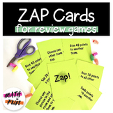 Zap Cards for Review Games | Ready to Print Game Cards