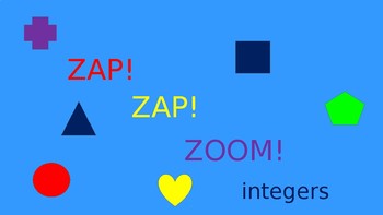 Preview of Zap Zap Zoom Integers Game