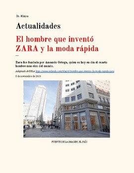 Preview of Zara and fast fashion, a lesson plan for the Spanish classroom